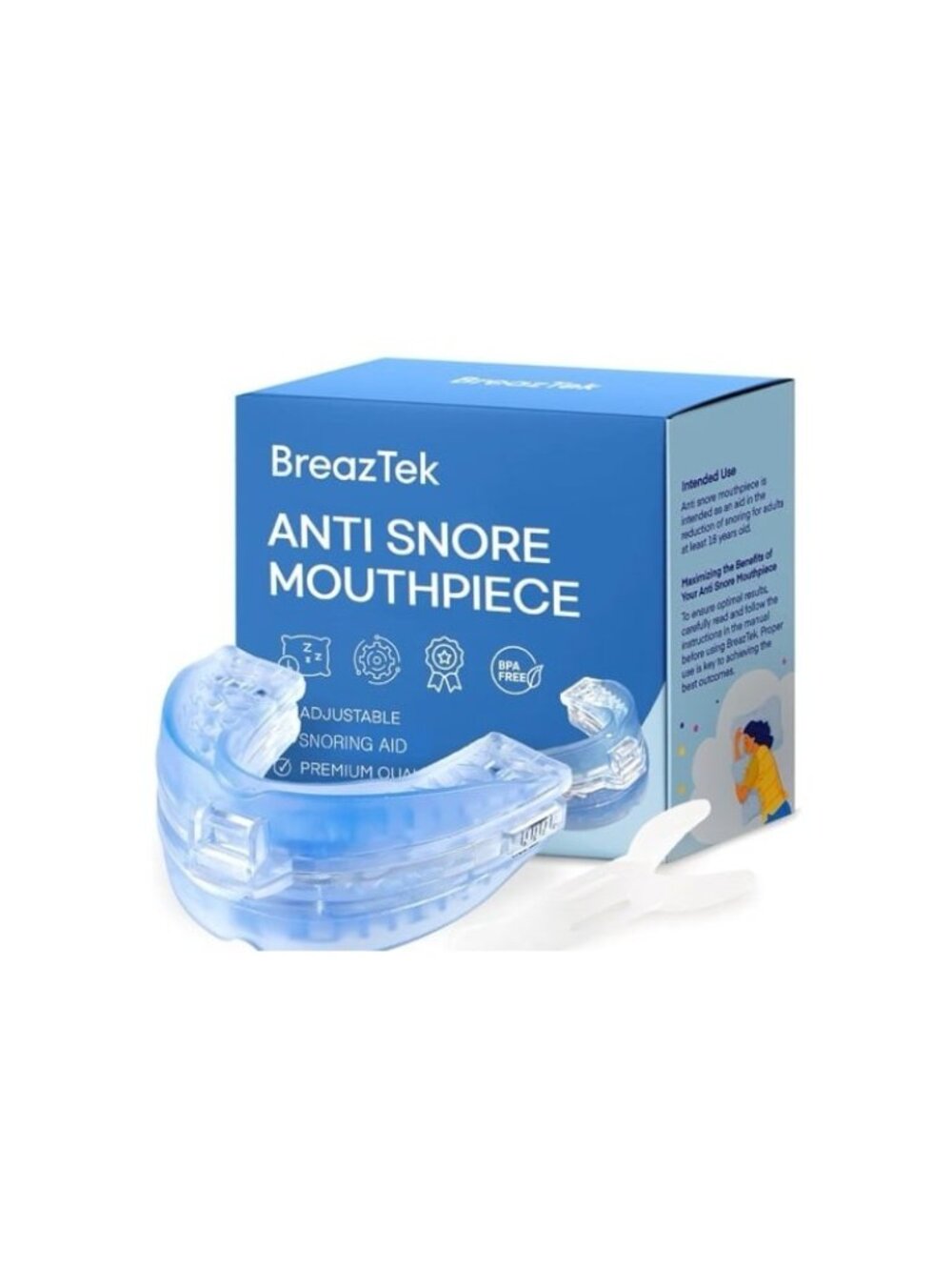 Anti Snore Mouthpiece Adjustable Snoring Aid for M en and Women (Lightblue)